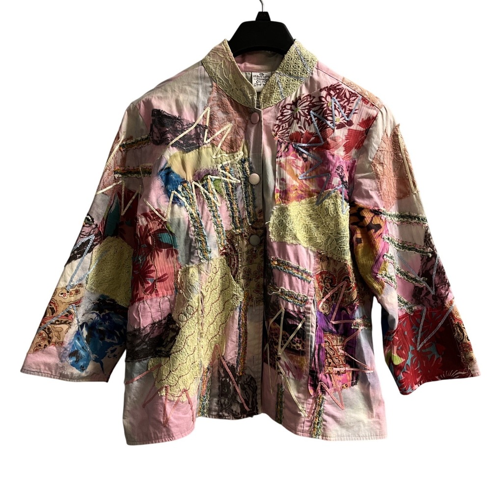 Parsley & Sage Multicolor Patchwork Embroidered Jacket